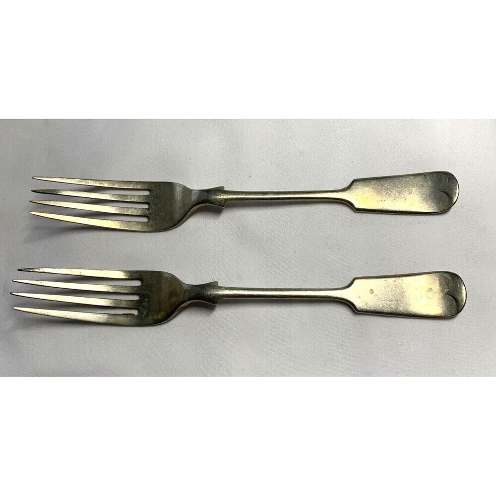 Antique W.B. (Wiedrich Bros) Mfg. Co. Silver Plate Dessert Forks (2)